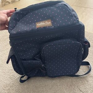 Matilda Jane Navy and Pink Polka Dot Backpack (and cooler)